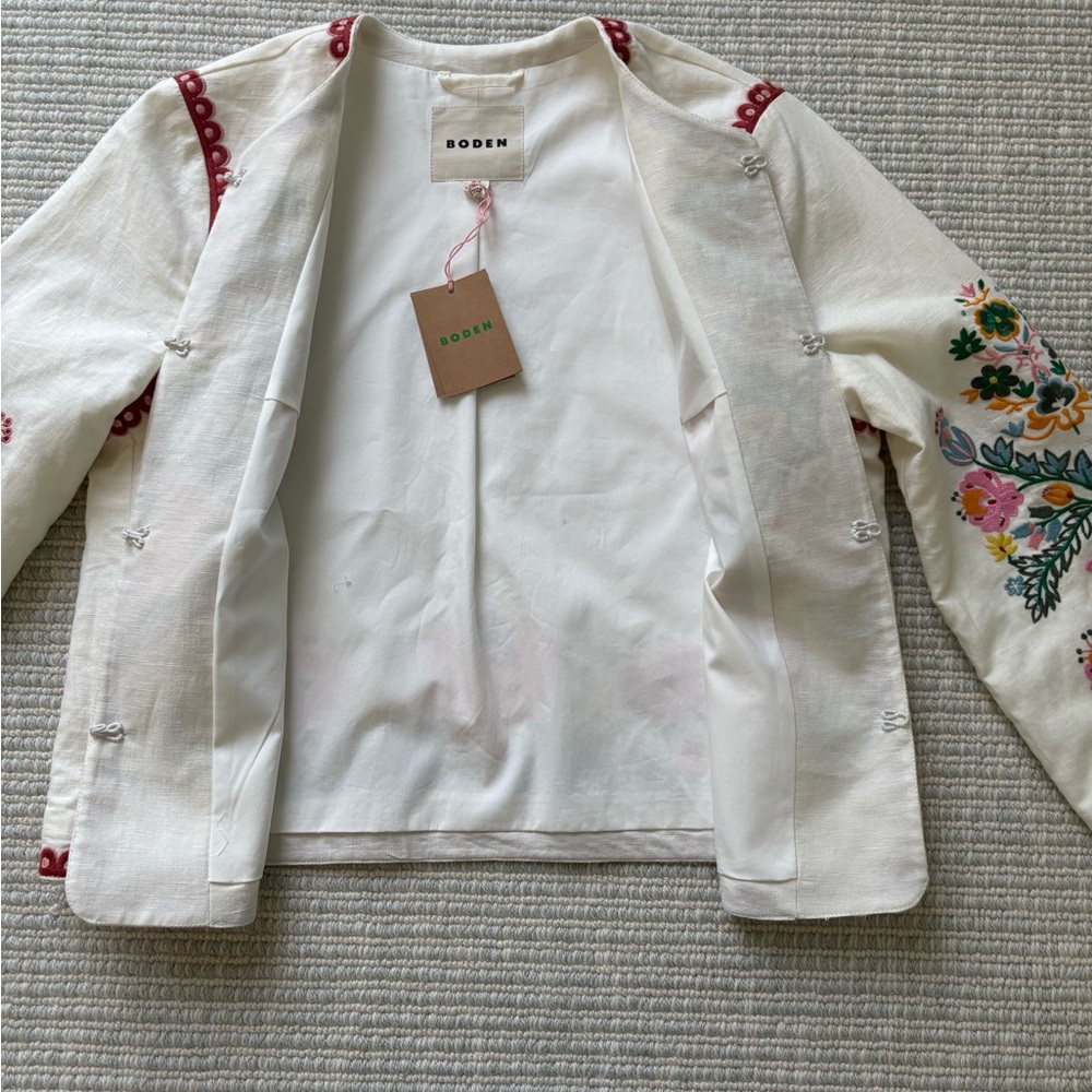 Boden jacket NWT 6 embroidered item jacket Islington Multi Floral Embroidery - Picture 11 of 15